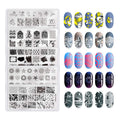MR.FOX Nail Print Board Set – Graffiti Star, Marble, Bark & Lace Pattern Stamping Plates