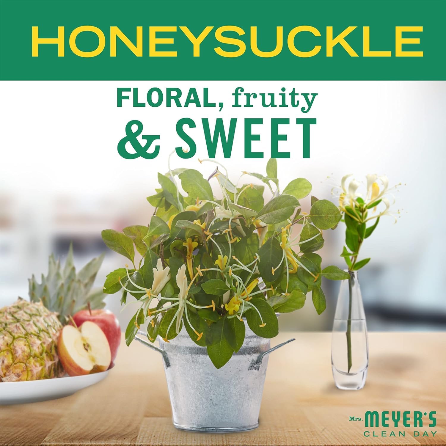 Mrs. Meyer's Clean Day Hand Soap Refill Honeysuckle – Cruelty Free, Essential Oils, 975 ml