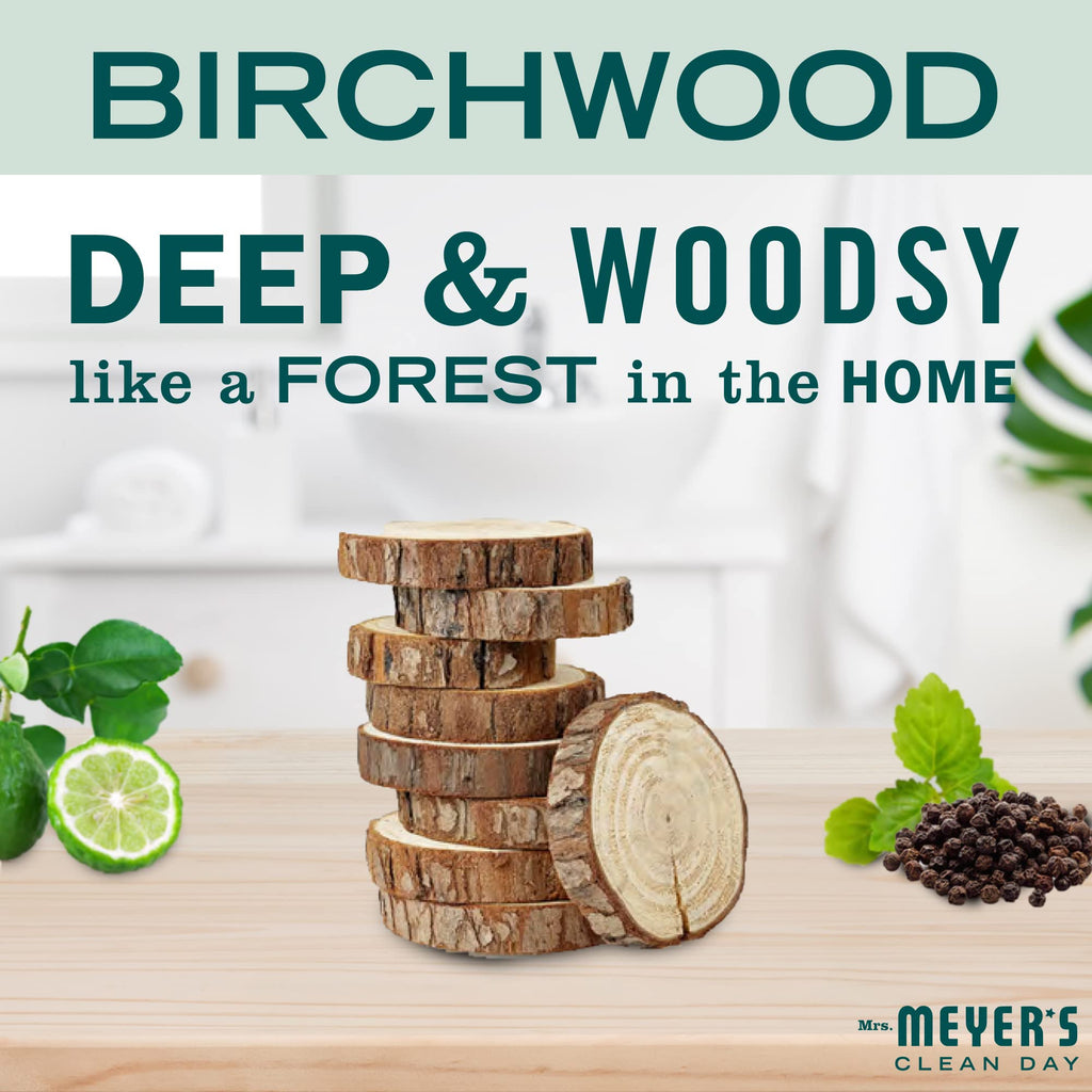 Mrs. Meyer's Clean Day Birchwood Bar Soap – 4 Bars, 5.3 oz Each, Body & Hand Wash