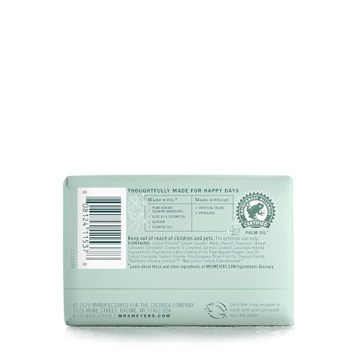 Mrs. Meyer's Clean Day Birchwood Bar Soap – 4 Bars, 5.3 oz Each, Body & Hand Wash