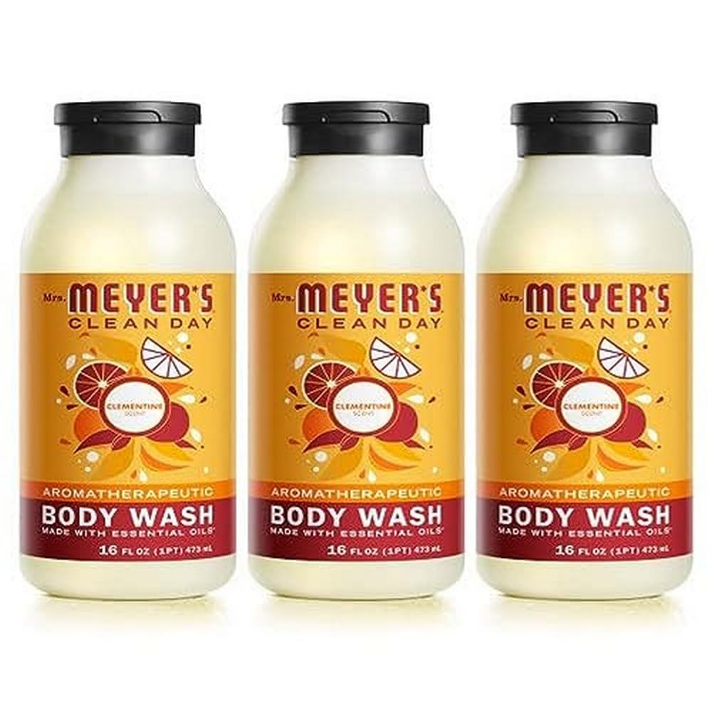 Mrs. Meyer's Clean Day Clementine Moisturizing Body Wash – 3 Pack, Sulfate Free