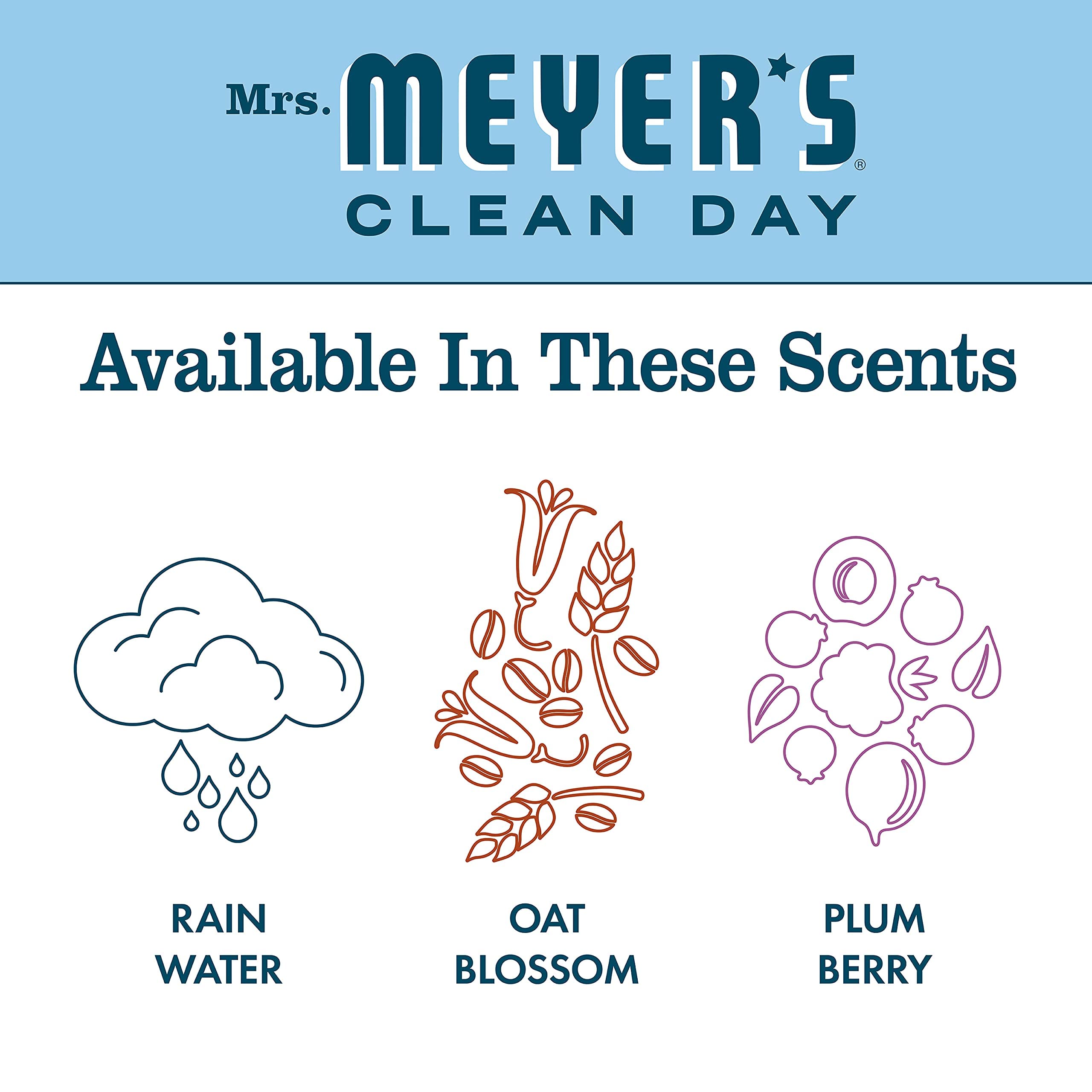 Mrs. Meyer's Clean Day New Spring Scent Variety Pack – Rain Water, Oat Blossom & Plum Berry