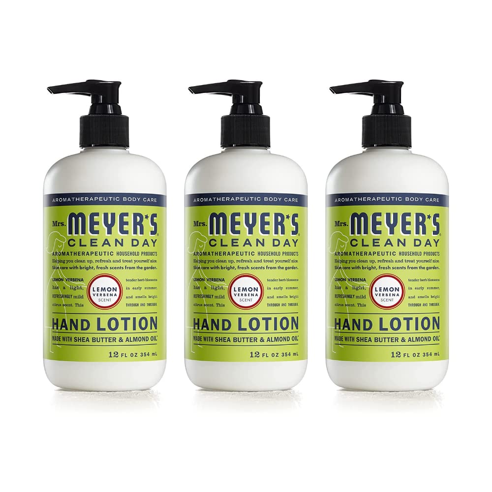 Mrs. Meyer's Clean Day Hand Lotion Lemon Verbena — Non-Greasy Moisturizer, Pack of 3