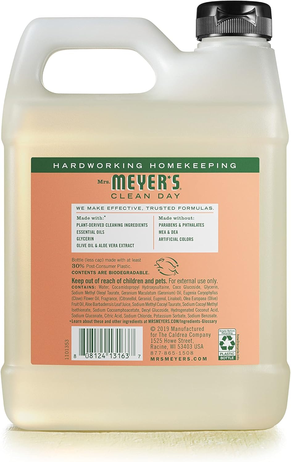 MRS. MEYER'S CLEAN DAY Hand Soap Refill Geranium 33 oz Pack of 2 – Made with Essential Oils