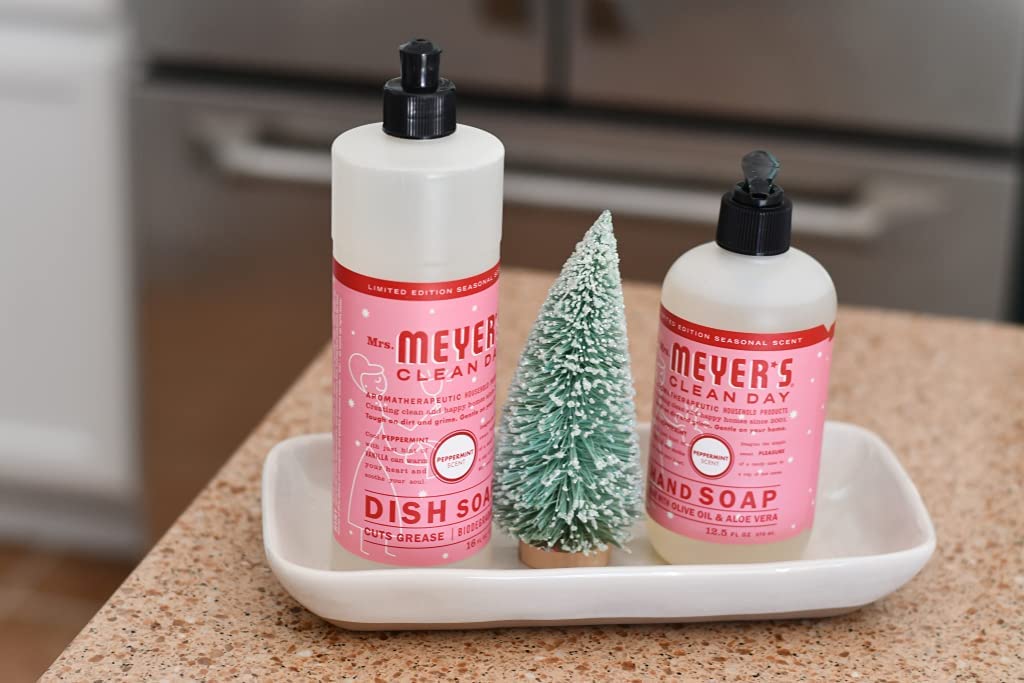 Mrs. Meyer's Clean Day Peppermint Hand Soap – 12.5 oz (Pack of 3) | Cruelty-Free, Non-Drying