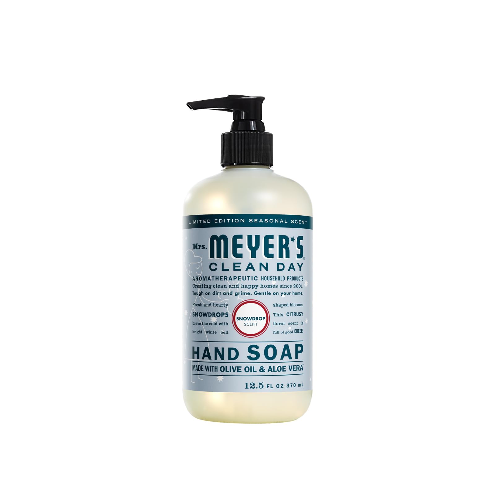 Mrs. Meyer's Clean Day Hand Soap Variet (4 Count) Gingerbread + Iowa Pine + Peppermint + Snow Drop