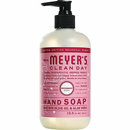 Mrs. Meyer's Clean Day Peppermint Hand Soap – 12.5 oz (Pack of 3) | Cruelty-Free, Non-Drying