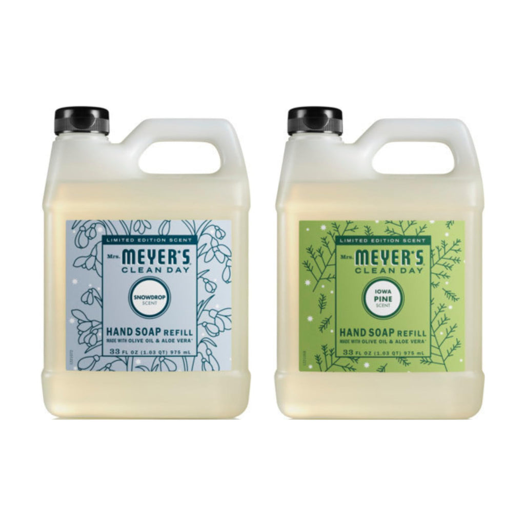 Mrs. Meyer's Clean Day Hand Soap Refills 33 oz Iowa Pine & Snowdrop Variety Pack