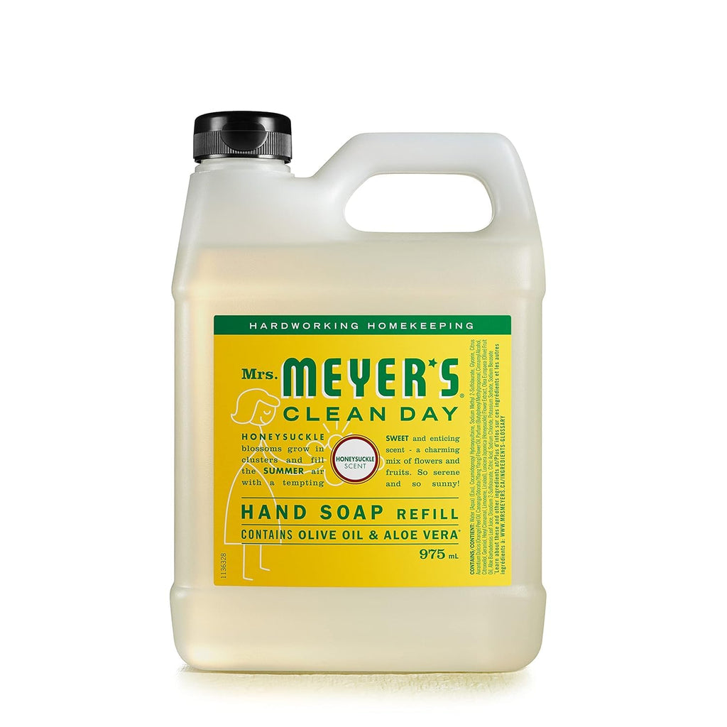 Mrs. Meyer's Clean Day Hand Soap Refill Honeysuckle – Cruelty Free, Essential Oils, 975 ml
