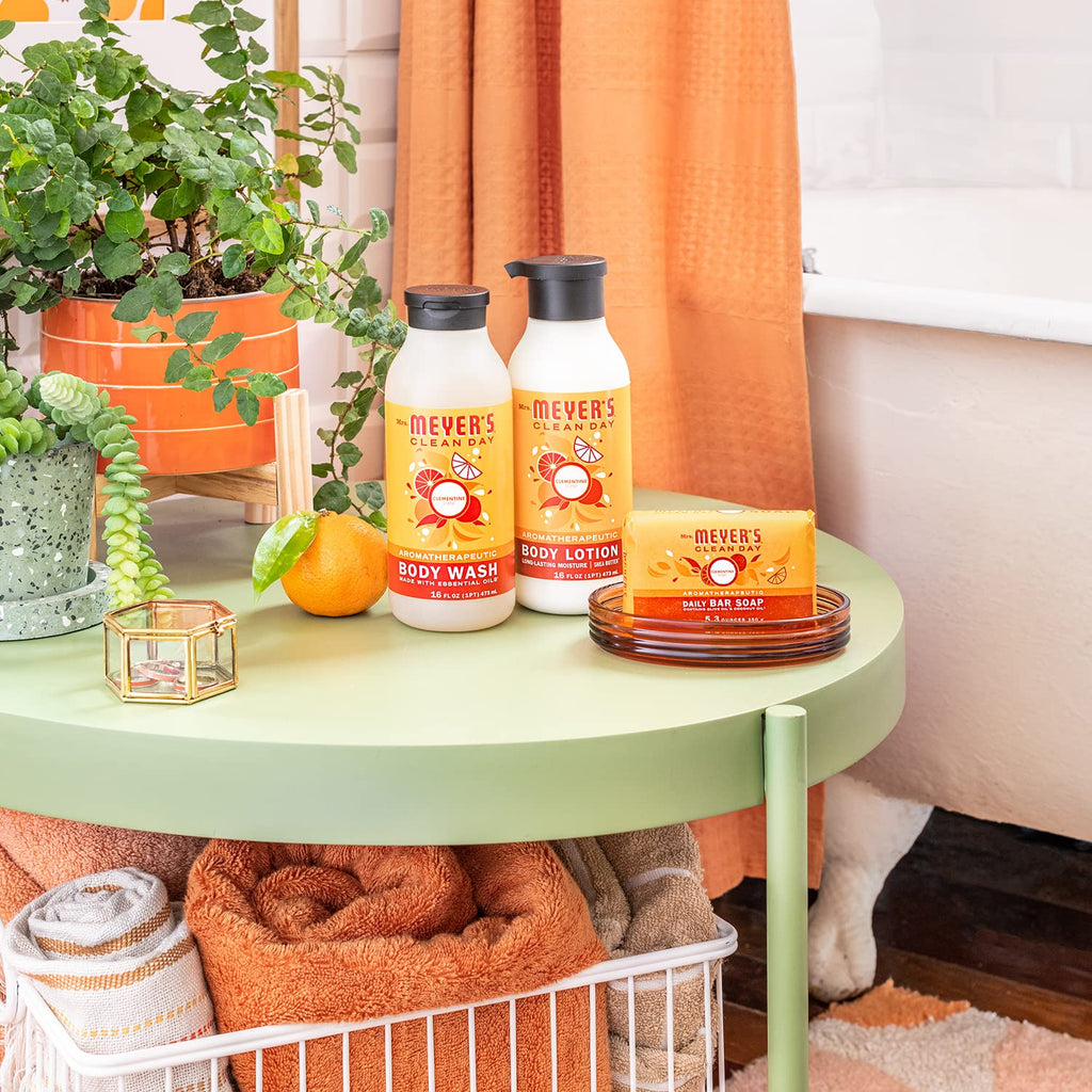 Mrs. Meyer's Clean Day Body Lotion for Dry Skin — Non-Greasy, Clementine Scent, 16 oz (Pack of 3)