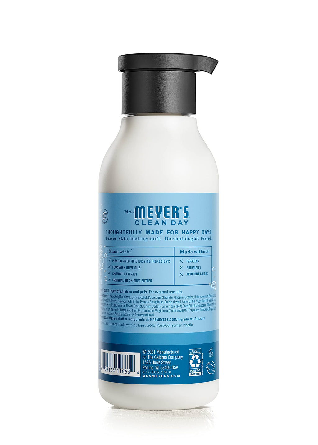 MRS. MEYER'S CLEAN DAY Rain Water Body Lotion – Non-Greasy Moisturizer for Dry Skin, 15.5 oz
