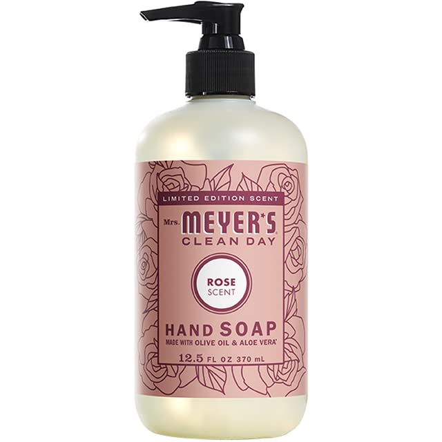 Mrs. Meyer's Clean Day Rose Hand & Dish Soap Duo — 12.5 oz Hand, 16 oz Dish | Leaping Bunny Certified