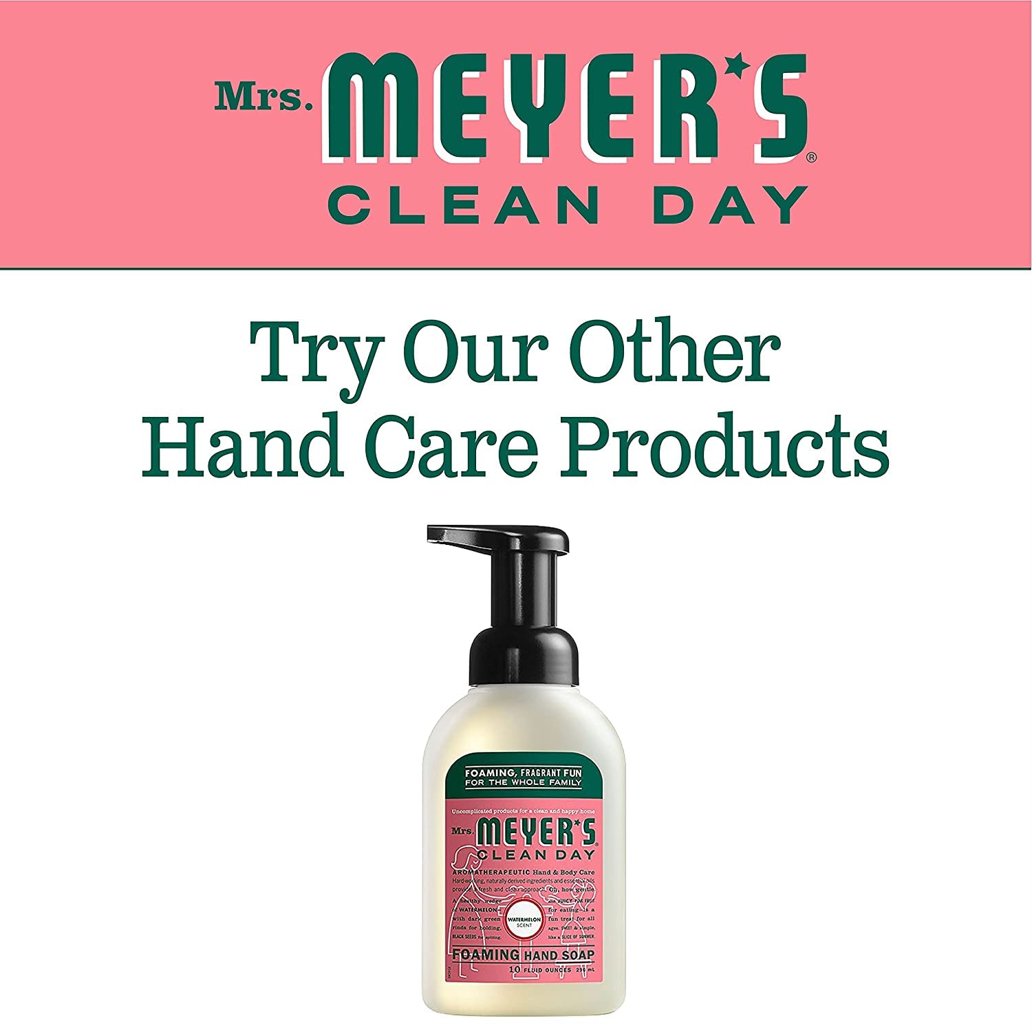 Mrs. Meyer's Clean Day Foaming Hand Soap Watermelon Scent – 10 fl oz (Pack of 6)
