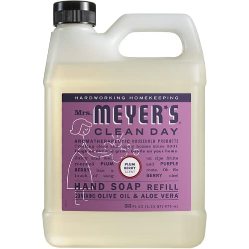 Mrs. Meyer's Clean Day Plum Berry Hand Soap Refill, 33 oz (Pack of 3)