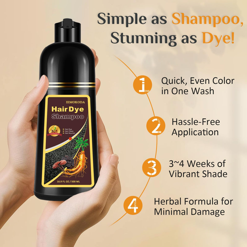 Msktasy At-Home Hair Dye Shampoo in Silver Gray | 3-in-1 Root-to-Tip Color & Care