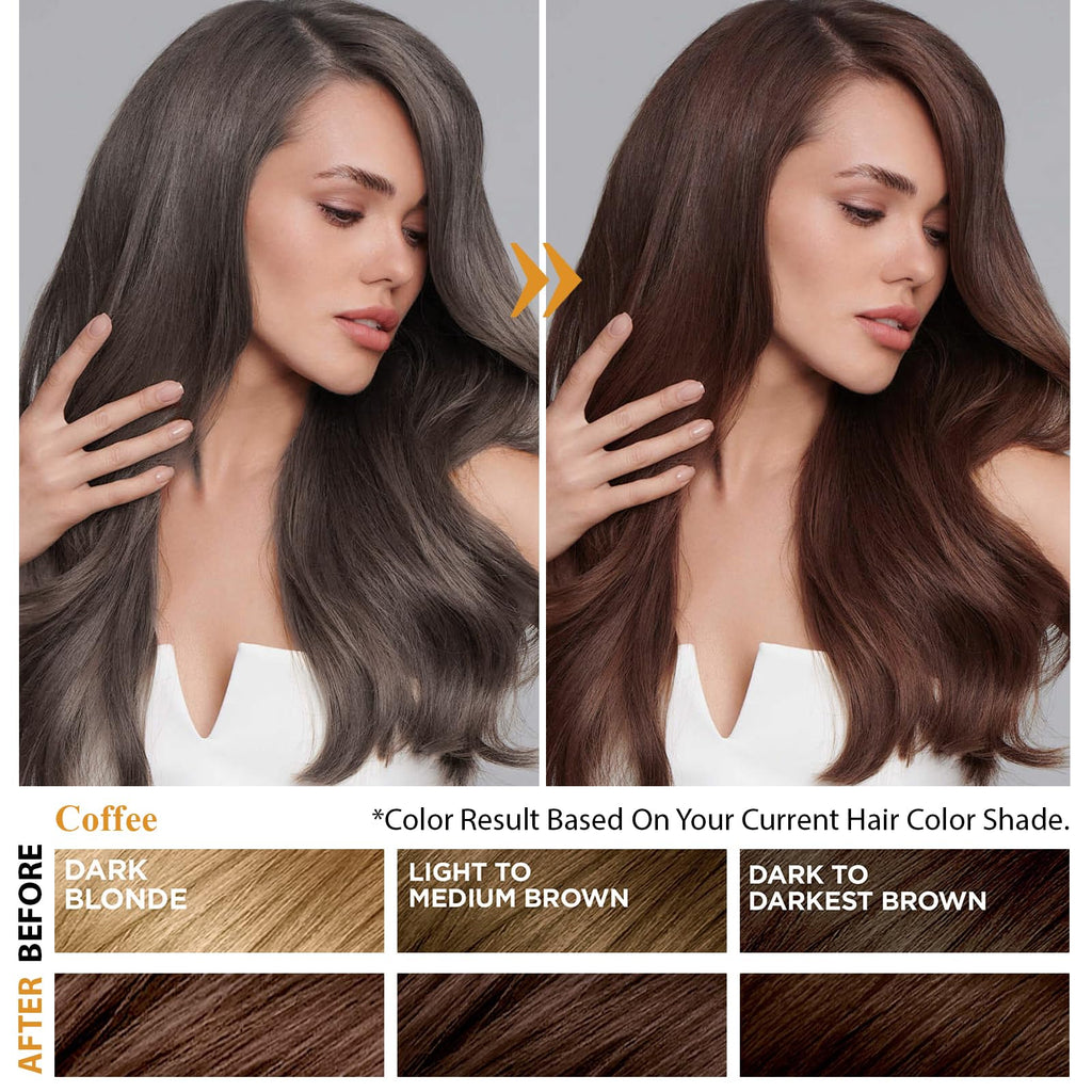 Msktasy Hair Dye Shampoo in Coffee – 3-in-1 Color & Care, 16.9 oz, Natural Gray Coverage