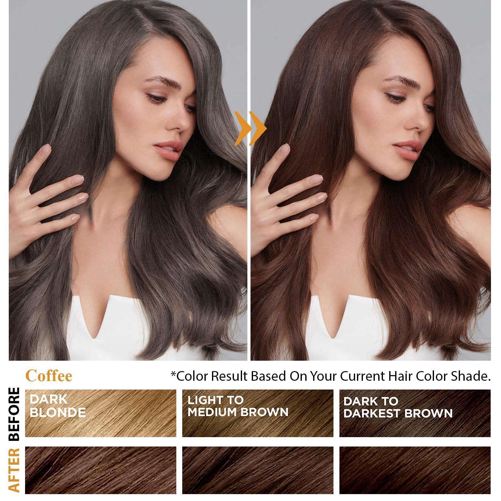 Msktasy Hair Dye Shampoo in Coffee – 3-in-1 Color & Care, 16.9 oz, Natural Gray Coverage