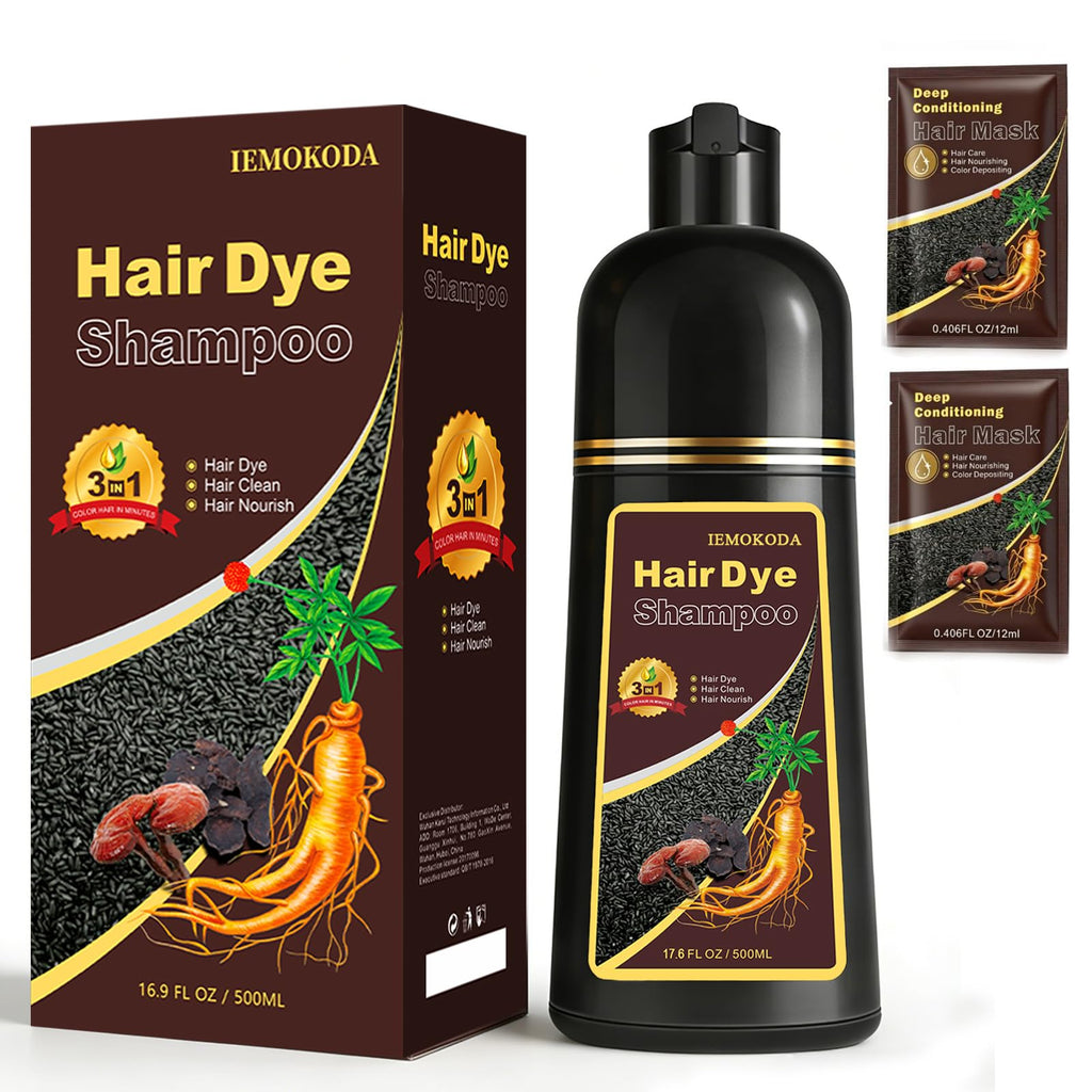 Msktasy At-Home Hair Dye Shampoo in Blonde Brown — 3-in-1 Color & Care, 16.9 oz