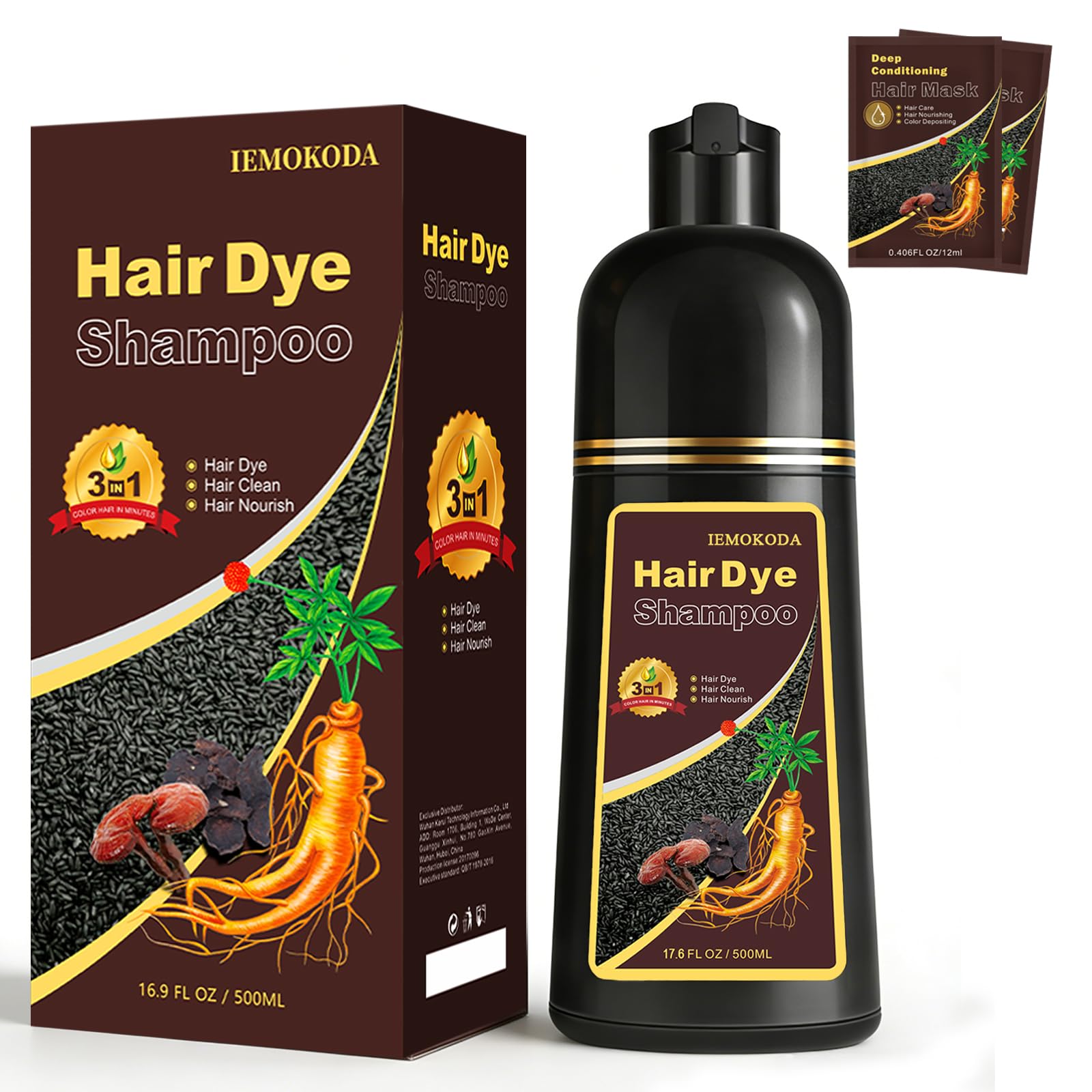 Msktasy At-Home Hair Dye Shampoo in Silver Gray | 3-in-1 Root-to-Tip Color & Care