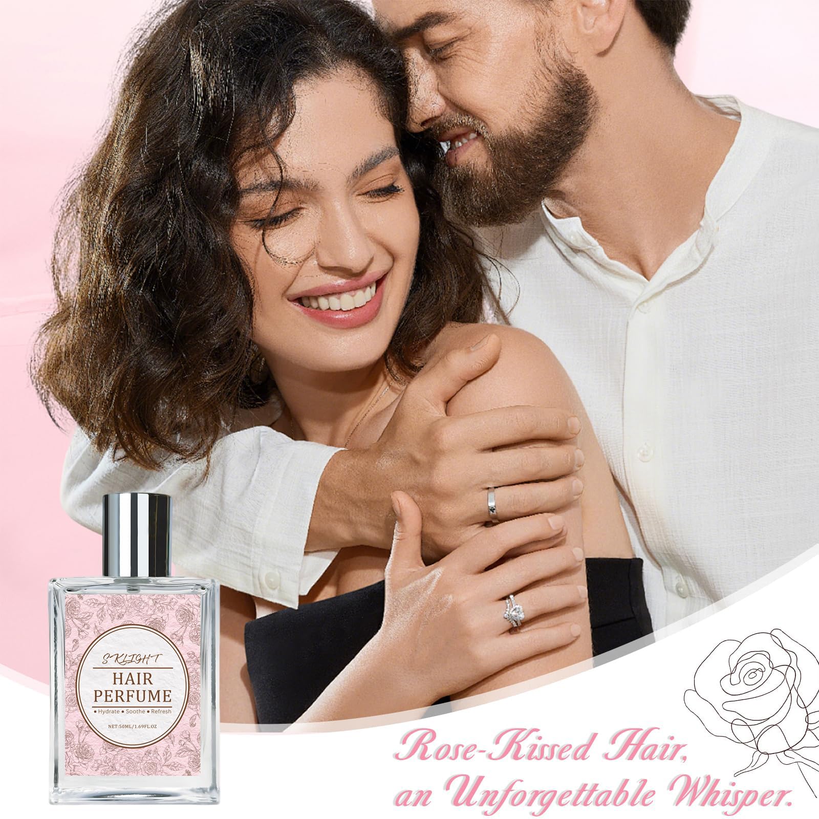 Msktasy Hair Perfume for Women – Long-Lasting Rose Scent, Frizz Control & 2-in-1 Hydration