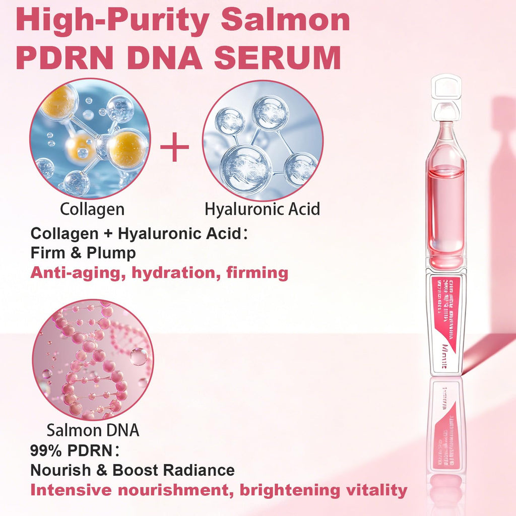 Mtmult Salmon DNA PDRN Serum – 99% Salmon DNA, Collagen & Hyaluronic Acid, 30 Ampoules, Firming & Moisturizing