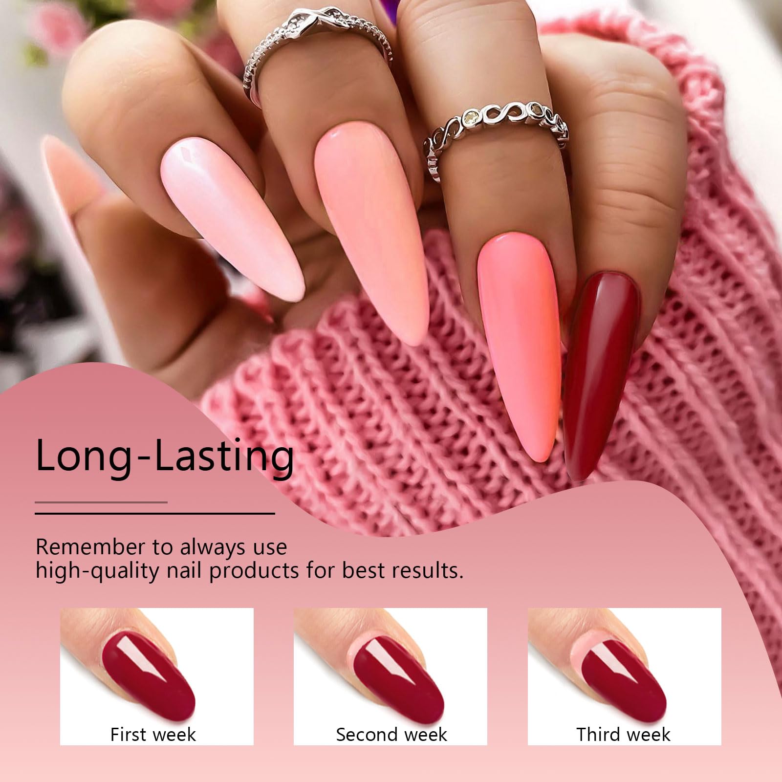MTSSII Red Gel Nail Polish Set – 8-Color Bloody Mary Collection (Shimmer Red & Burgundy)