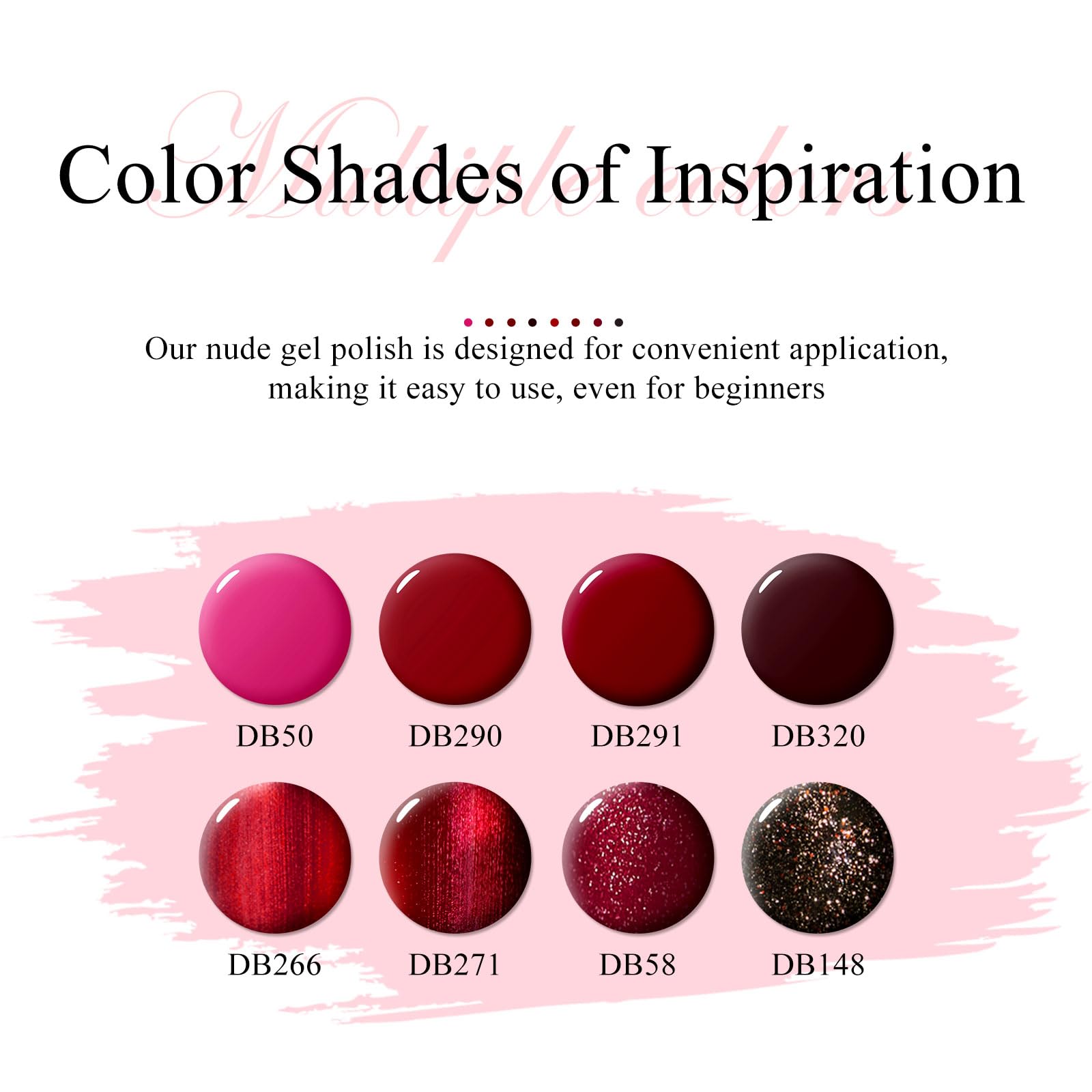 MTSSII Red Gel Nail Polish Set – 8-Color Bloody Mary Collection (Shimmer Red & Burgundy)
