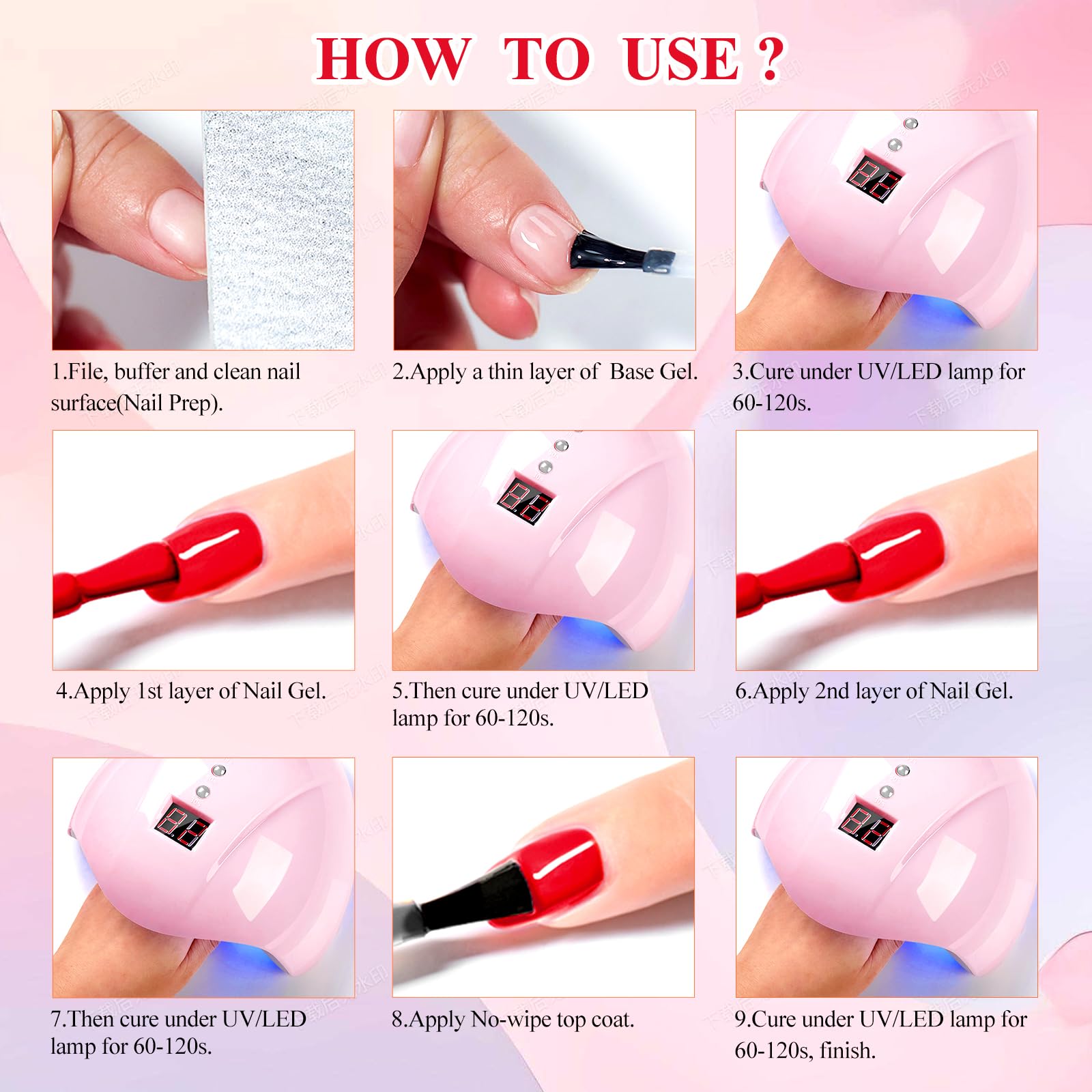 MTSSII Red Gel Nail Polish Set – 8-Color Bloody Mary Collection (Shimmer Red & Burgundy)