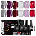 MTSSII Cat Eye Gel Polish Set – 8 Glass Cat Eye Colors with Magnetic Tool, 7ml Each
