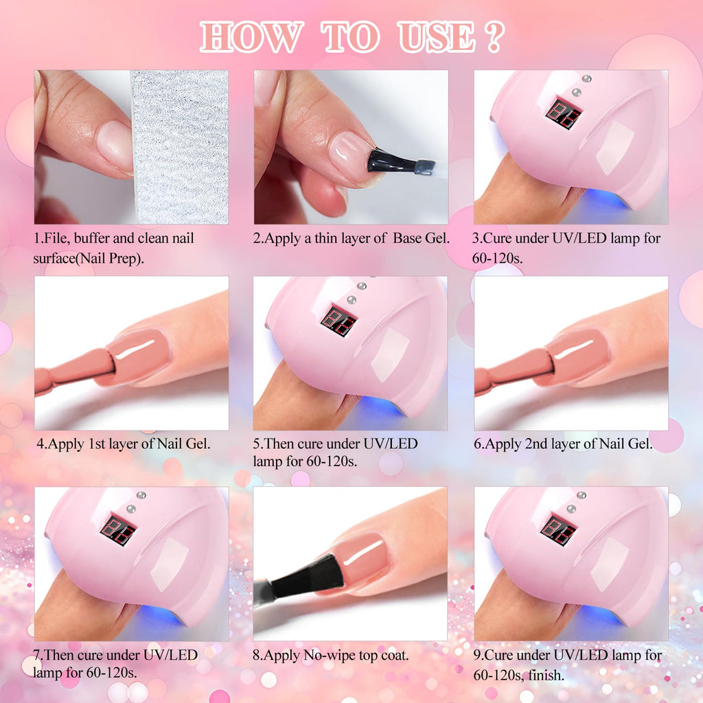 MTSSII Reflective Glitter Gel Nail Polish Set — 8 Colors + Base/Top Coat Kit for Home Manicures