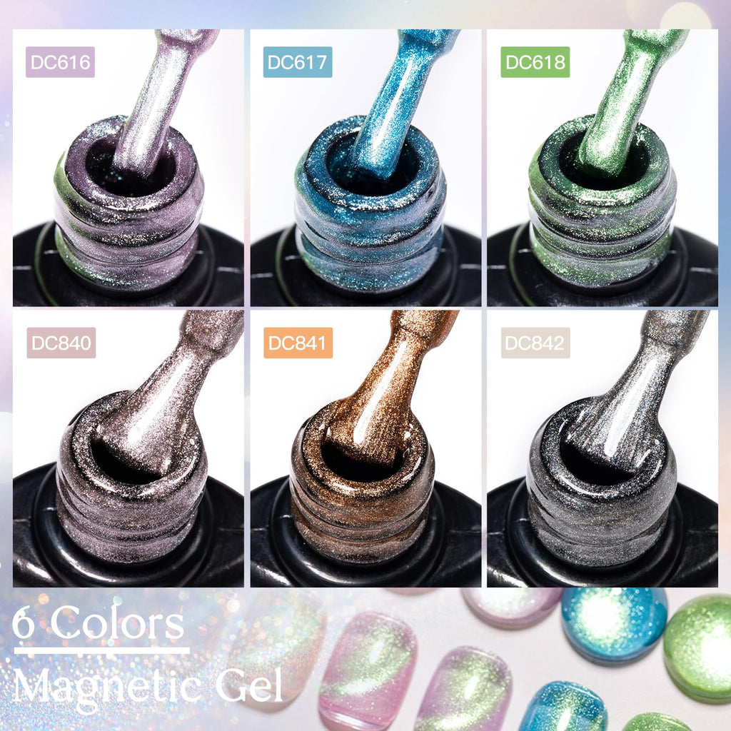 MTSSII Cat Eye Gel Nail Polish Set — 8 Colors Galaxy Glitter Collection (UV/LED)