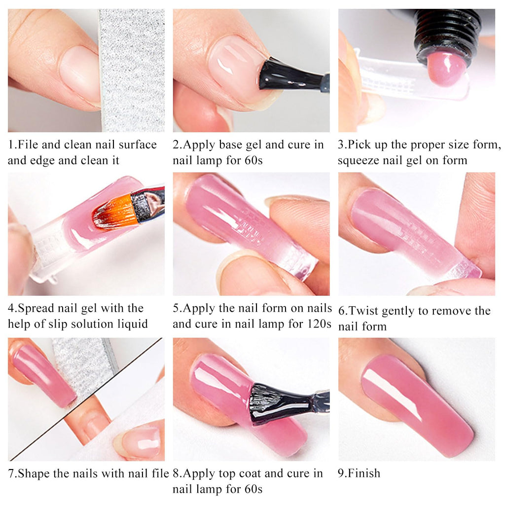 MTSSII 13Pcs Poly Nail Gel Kit 6 Colors + Mini UV Lamp for DIY Nails