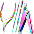 Mudder 4-in-1 Rainbow Acrylic Nail Clippers Kit | Nail Tips Cutter & Cuticle Tools