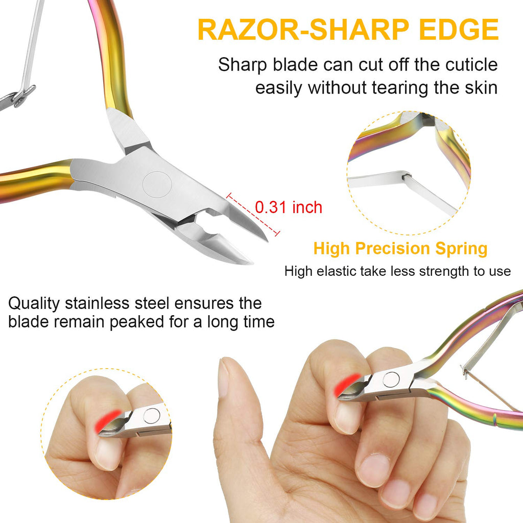 Mudder 4-in-1 Rainbow Acrylic Nail Clippers Kit | Nail Tips Cutter & Cuticle Tools
