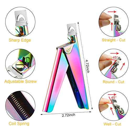 Mudder 4-in-1 Rainbow Acrylic Nail Clippers Kit | Nail Tips Cutter & Cuticle Tools