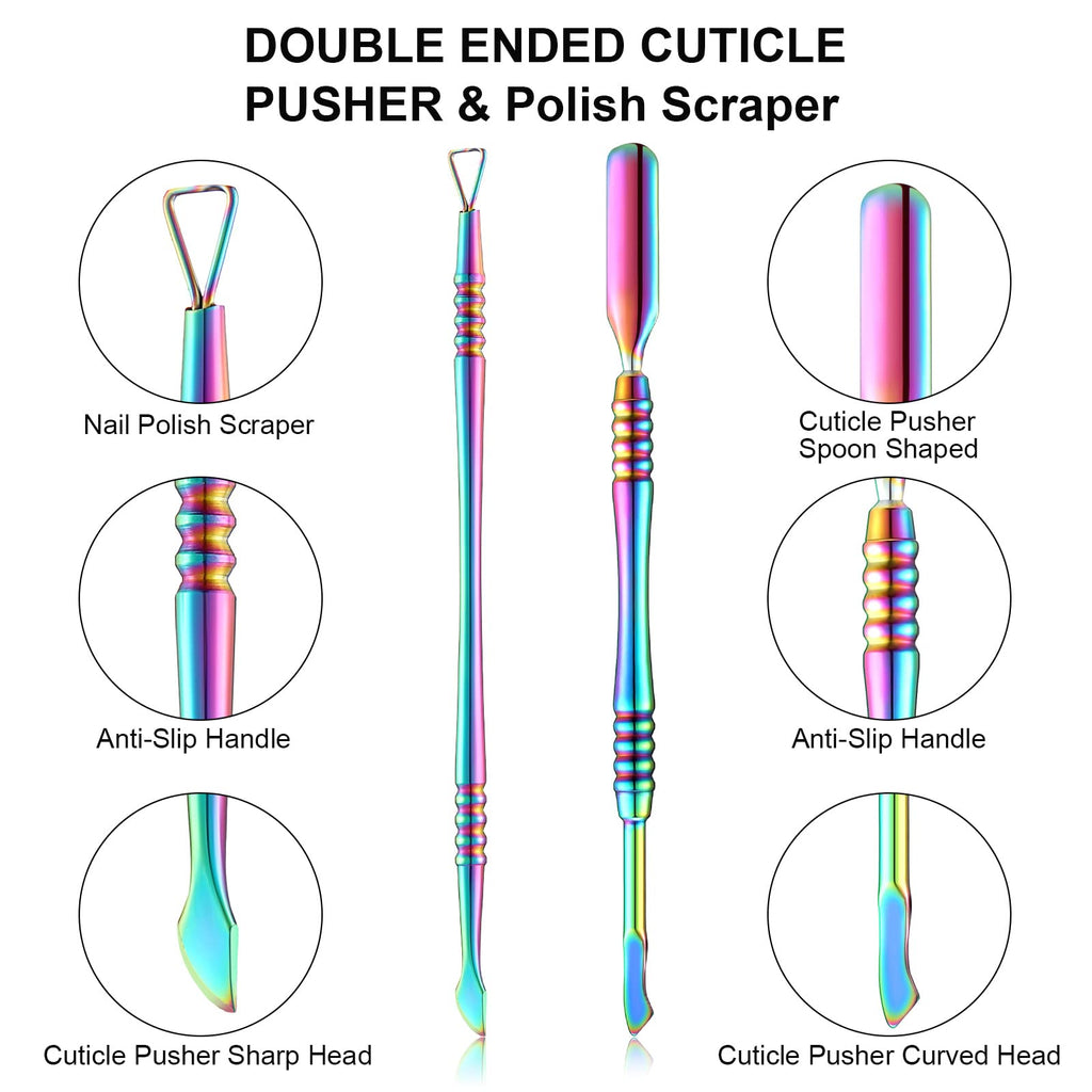 Mudder 4-in-1 Rainbow Acrylic Nail Clippers Kit | Nail Tips Cutter & Cuticle Tools
