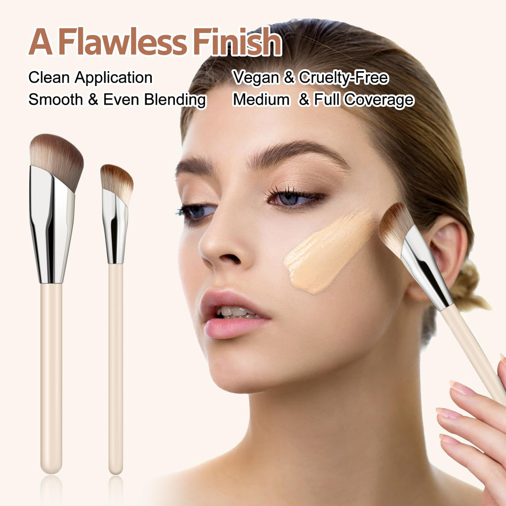 MUIIGOOD Angled Blush Brush Duo Pack – Sculpted Cheeks for Cream, Liquid & Powder Blush