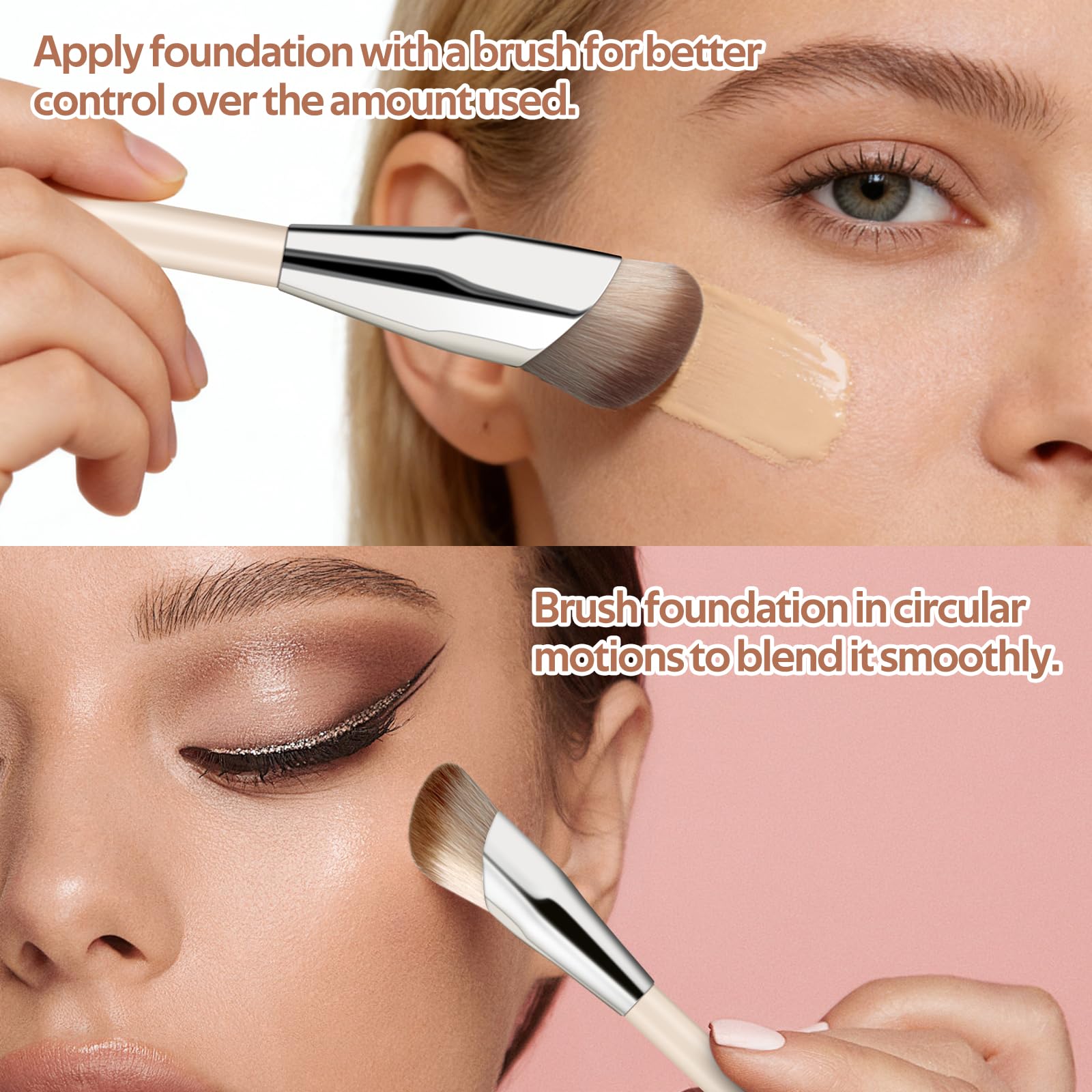 MUIIGOOD Angled Blush Brush Duo Pack – Sculpted Cheeks for Cream, Liquid & Powder Blush