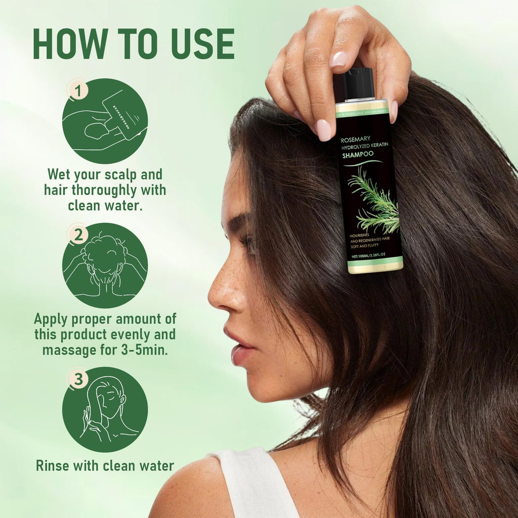 Muoyid 2pc Rosemary Hydrolyzed Keratin Shampoo – Organic Rosemary for Thicker, Stronger Hair