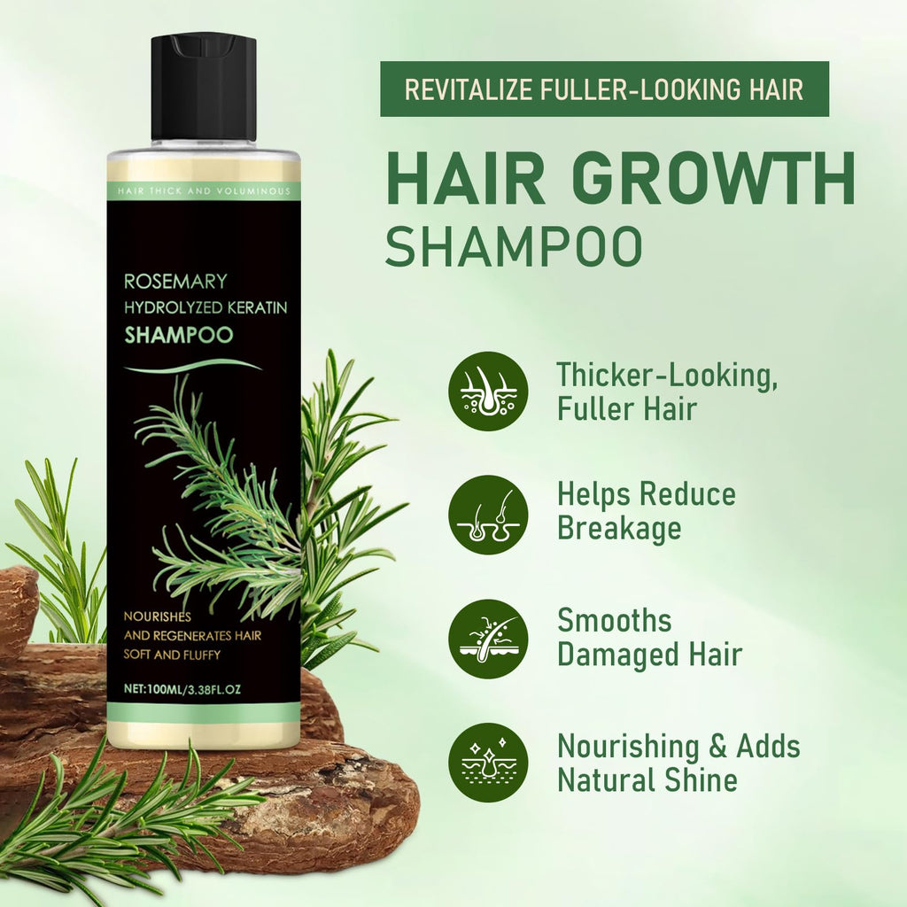 Muoyid 2pc Rosemary Hydrolyzed Keratin Shampoo – Organic Rosemary for Thicker, Stronger Hair