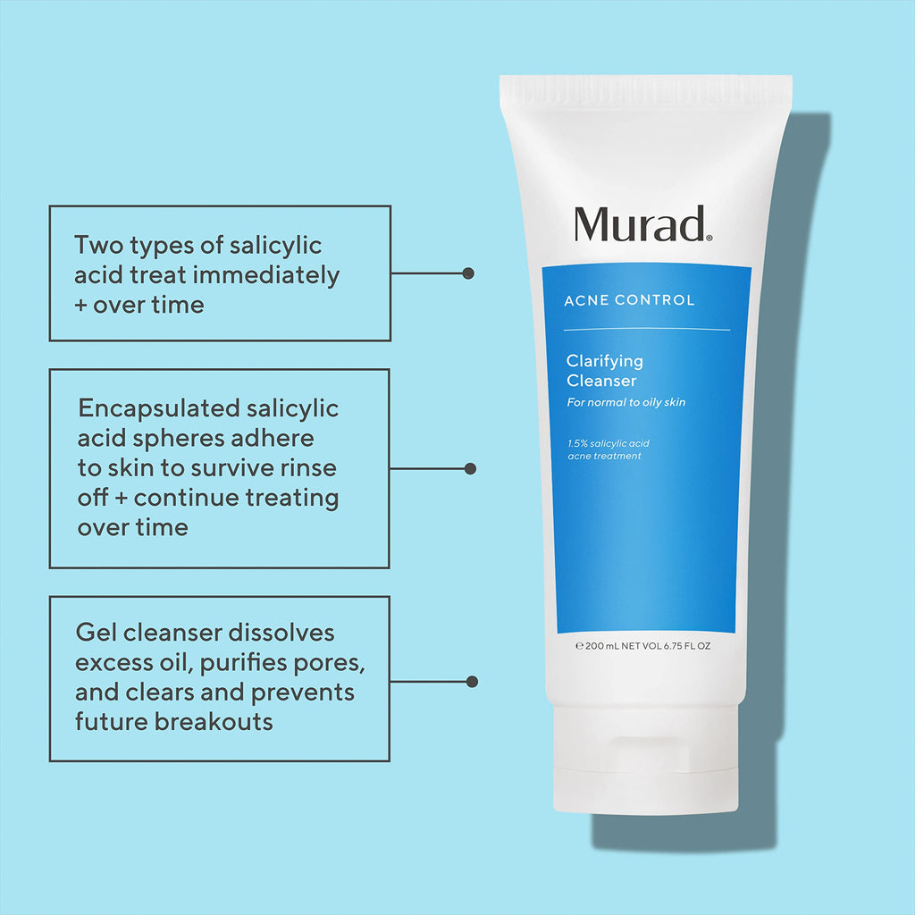 Murad Acne Control Clarifying Cleanser – Salicylic Acid & Green Tea for Clear, Balanced Skin – 2 fl oz