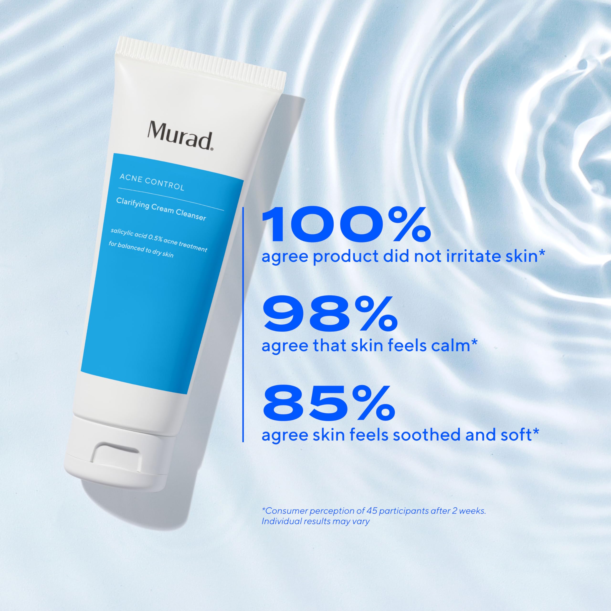 Murad Acne Control Clarifying Cream Cleanser | Gentle Salicylic Acid Face Wash for Acne-Prone Skin