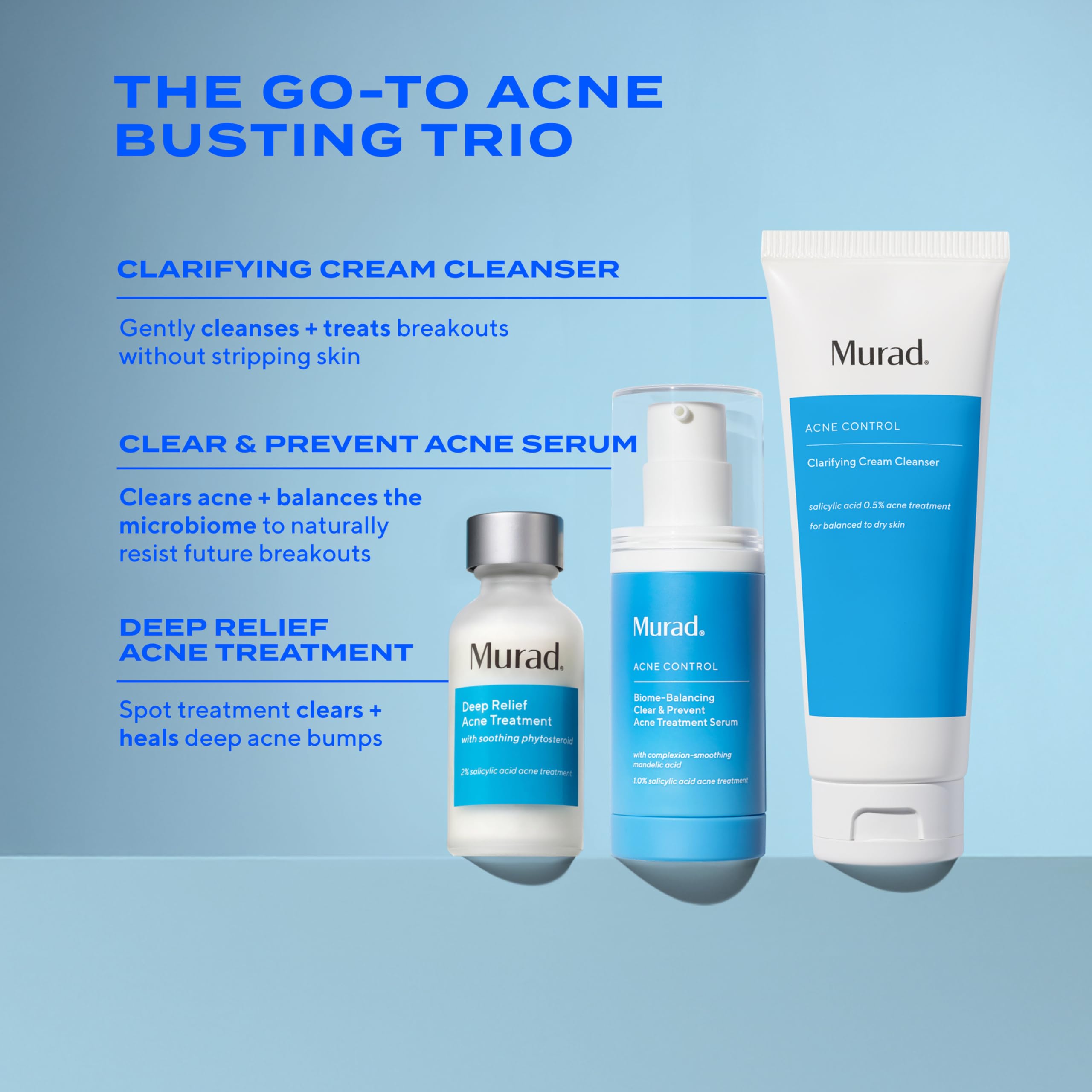 Murad Acne Control Clarifying Cream Cleanser | Gentle Salicylic Acid Face Wash for Acne-Prone Skin