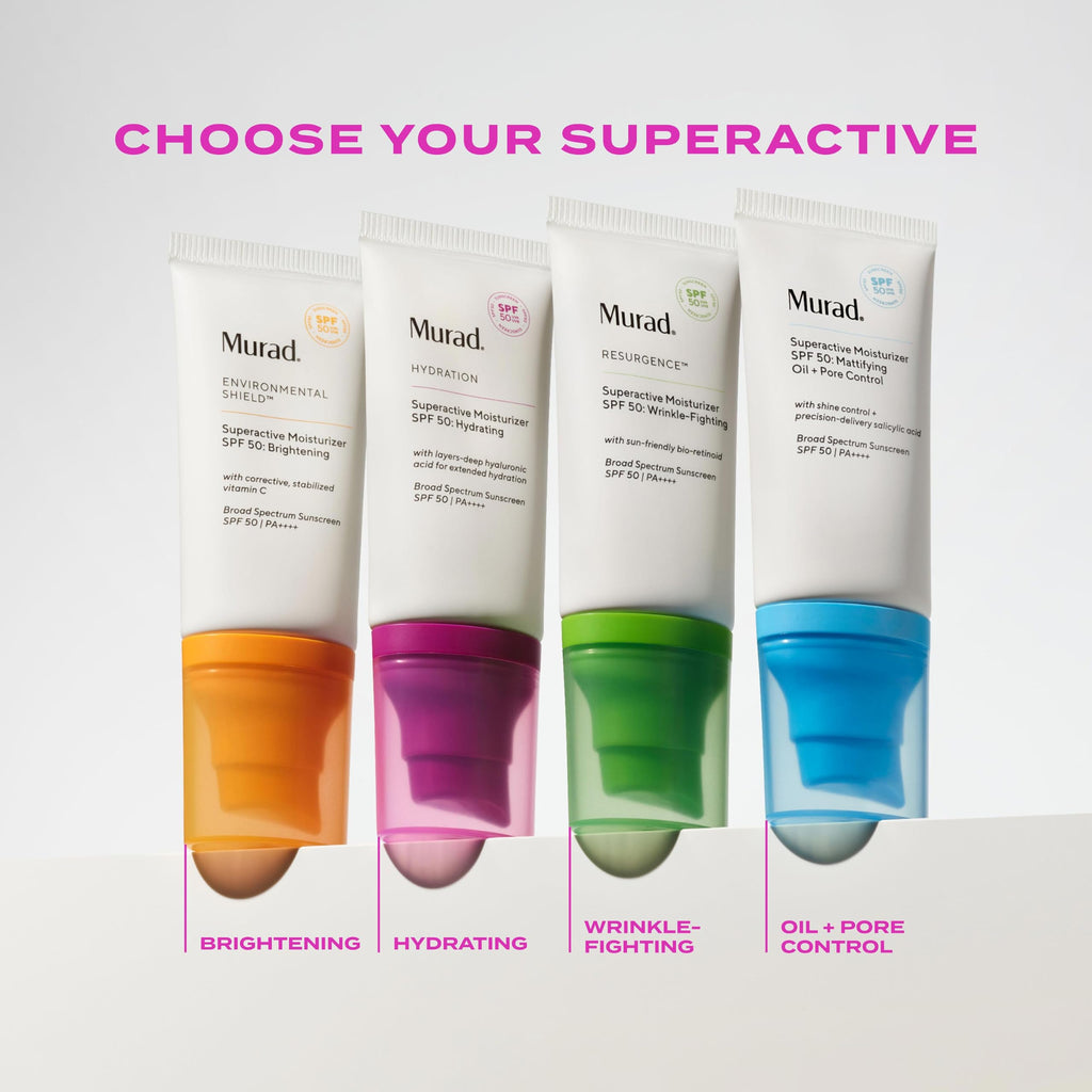 Murad Superactive Hydrating Moisturizer SPF 50 — Dewy Hydration with Hyaluronic Acid (1.7 fl oz)