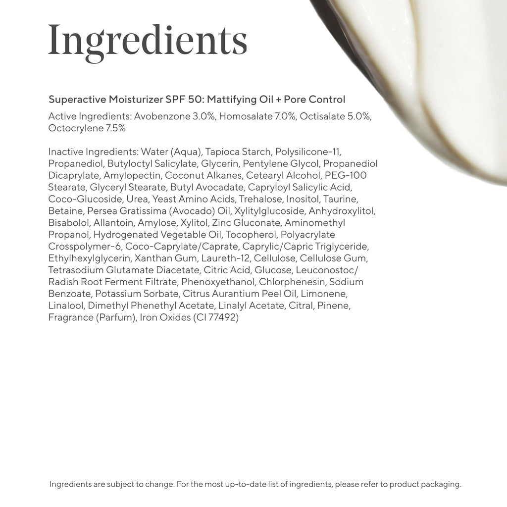 Murad Superactive Mattifying Oil and Pore Control Moisturizer SPF 50 - Shine-Free Hydration & Texture Smoothing (1.7 oz)