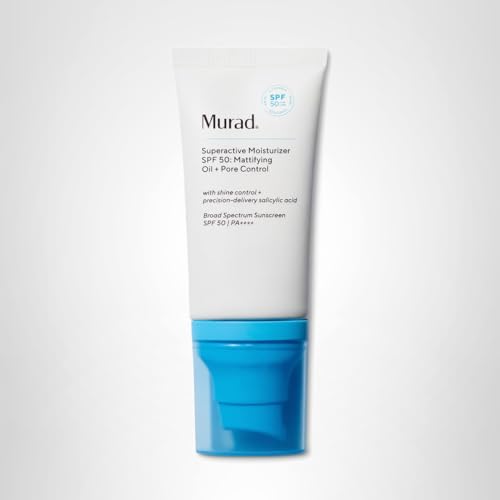 Murad Superactive Mattifying Oil and Pore Control Moisturizer SPF 50 - Shine-Free Hydration & Texture Smoothing (1.7 oz)