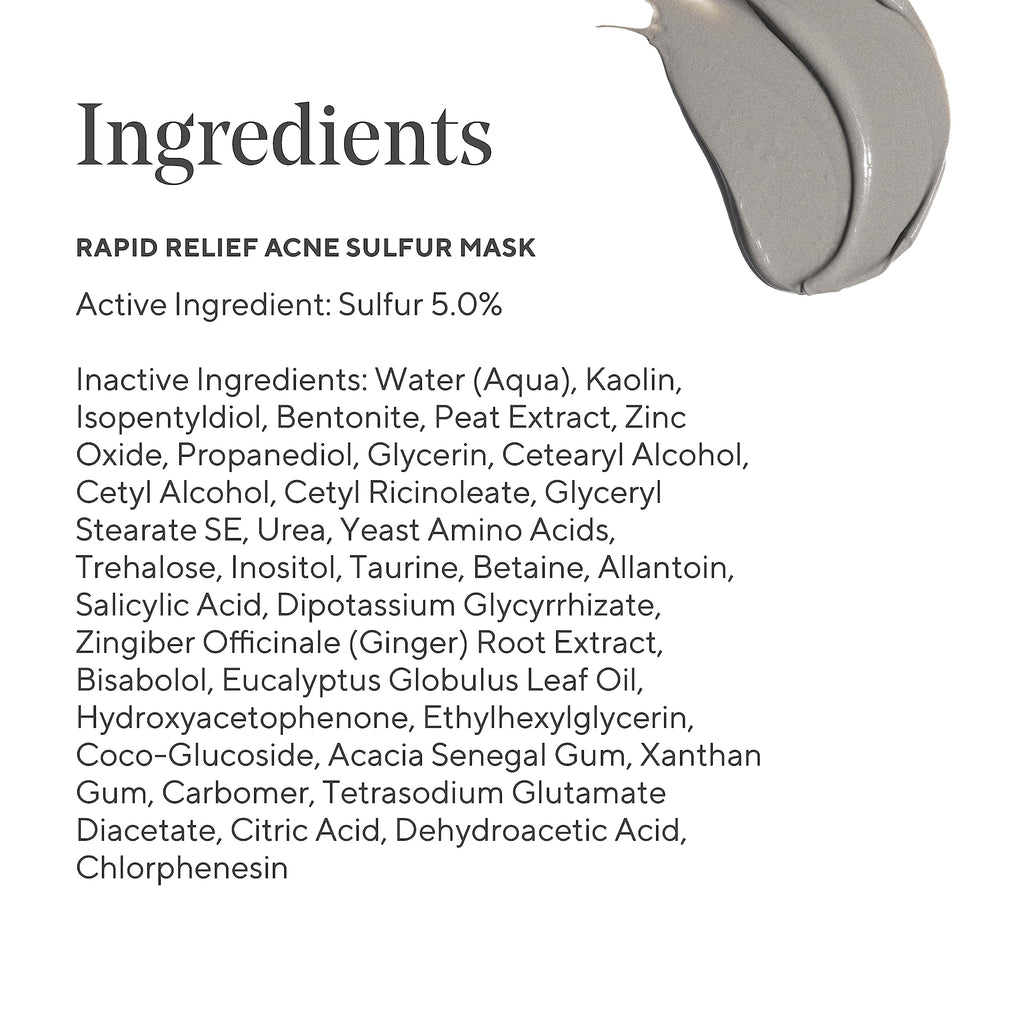 Murad Rapid Relief Acne Sulfur Mask – 5% Sulfur & Salicylic Acid, Austrian Peat, Clay Mask (2.5 oz)