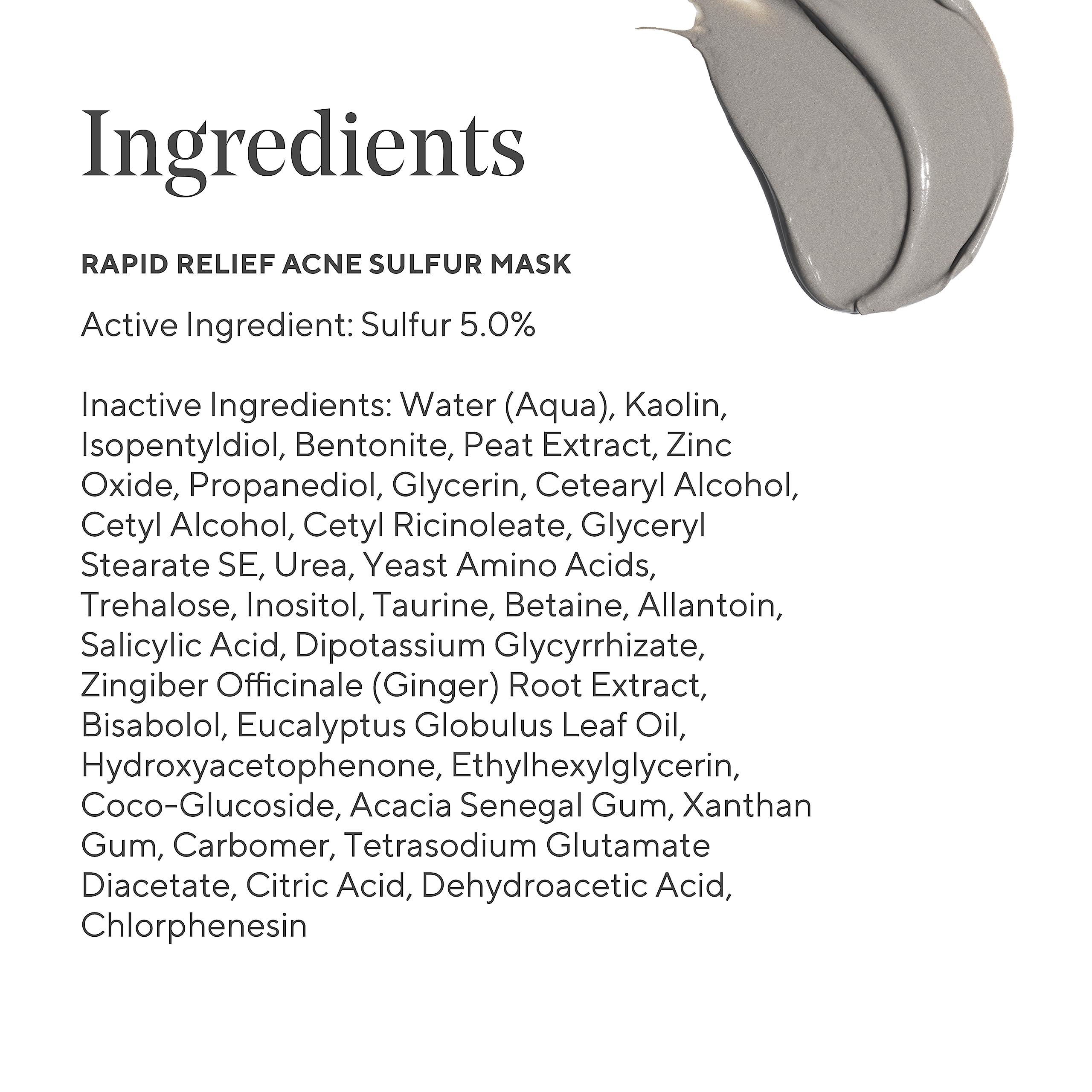 Murad Rapid Relief Acne Sulfur Mask – 5% Sulfur & Salicylic Acid, Austrian Peat, Clay Mask (2.5 oz)
