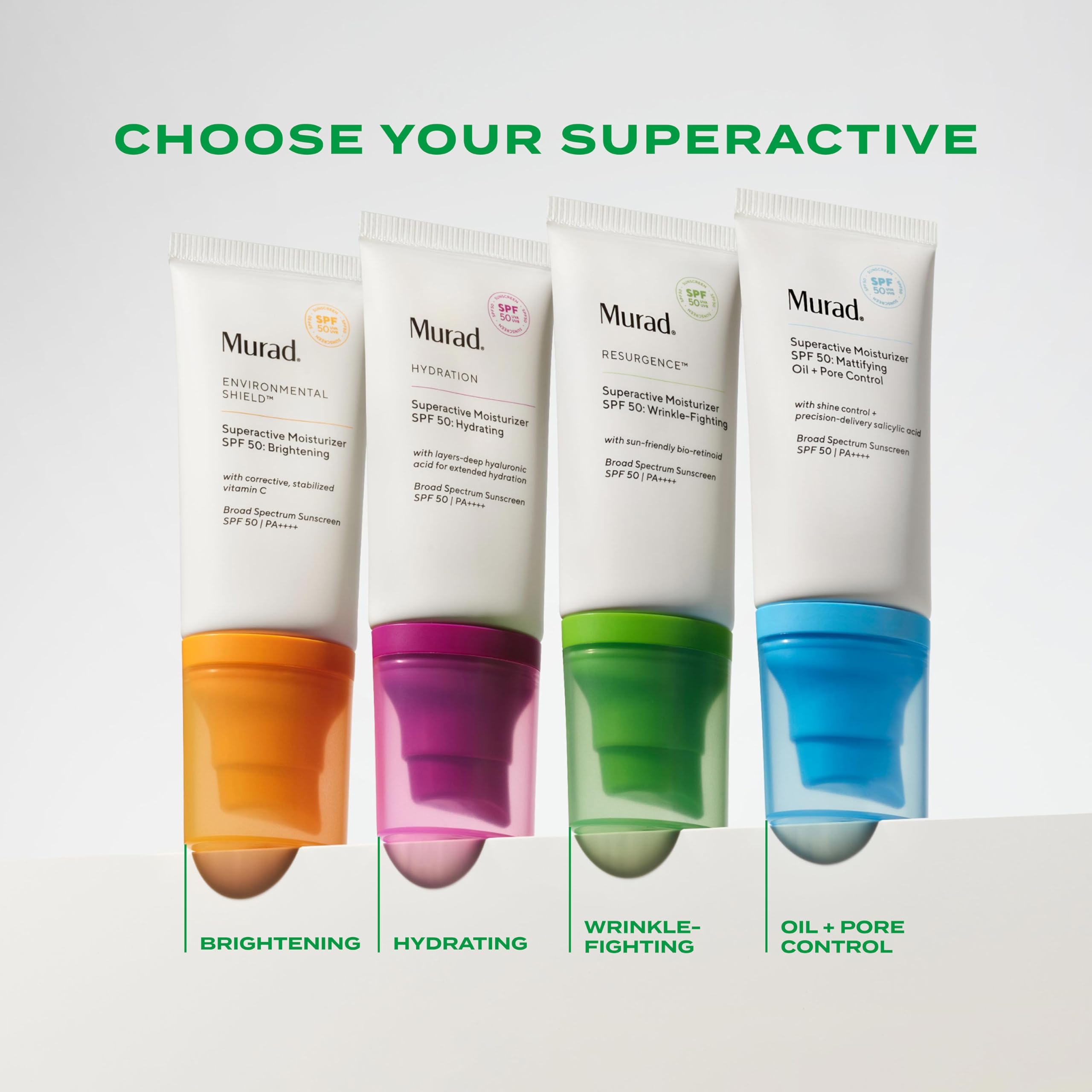 Murad Superactive SPF 50 Moisturizer – Bio-Retinoid Wrinkle-Fighting, Ultra-Sheer Sunscreen