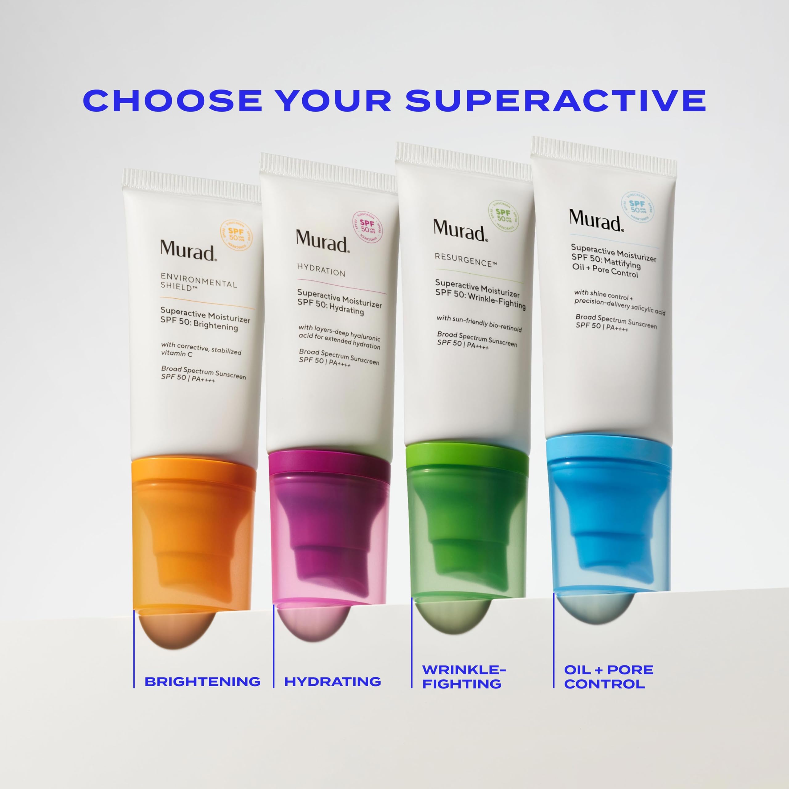 Murad Superactive Mattifying Oil and Pore Control Moisturizer SPF 50 - Shine-Free Hydration & Texture Smoothing (1.7 oz)